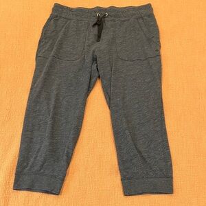 Shambhala wm’s large capri heathered blue Joggers with Drawstring waist